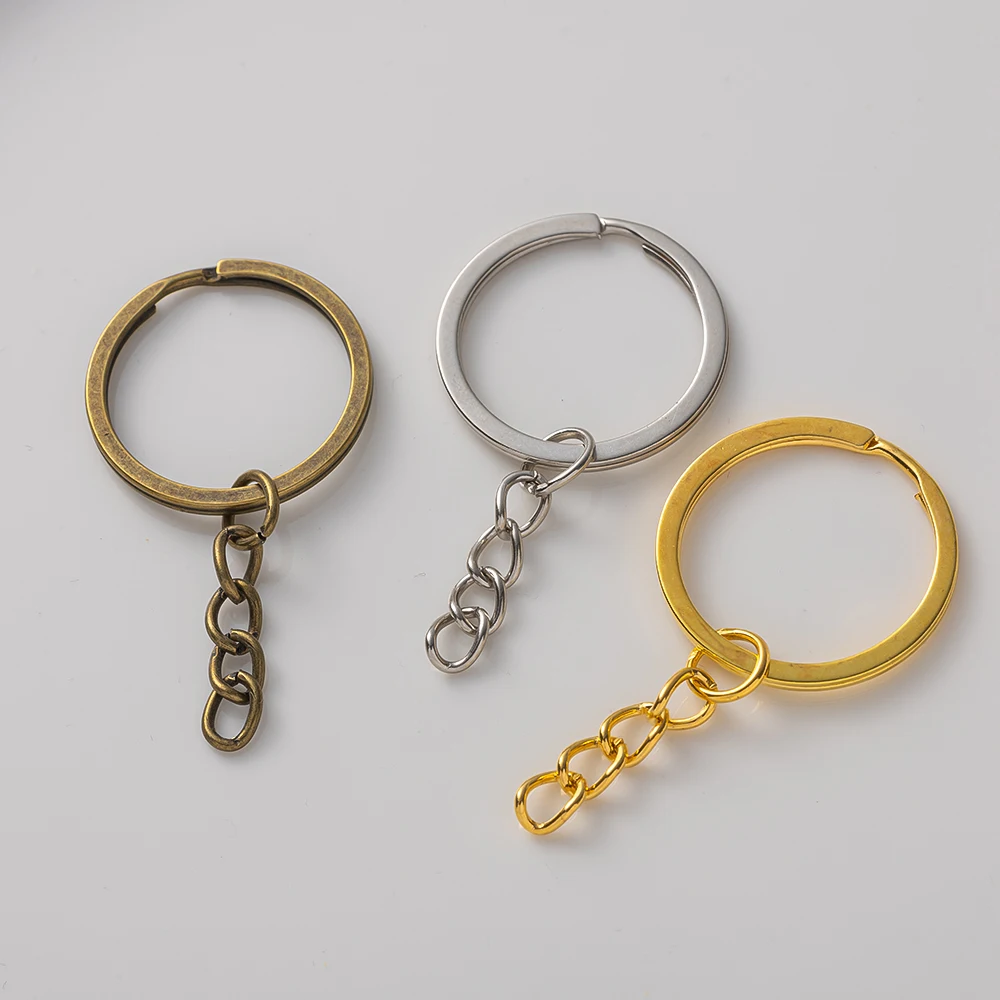 5Pcs/Lot Gold Color Key Chain Key Ring Round Split Keyrings Keychain Pendants For DIY Jewelry Making Christmas Gift Wholesale