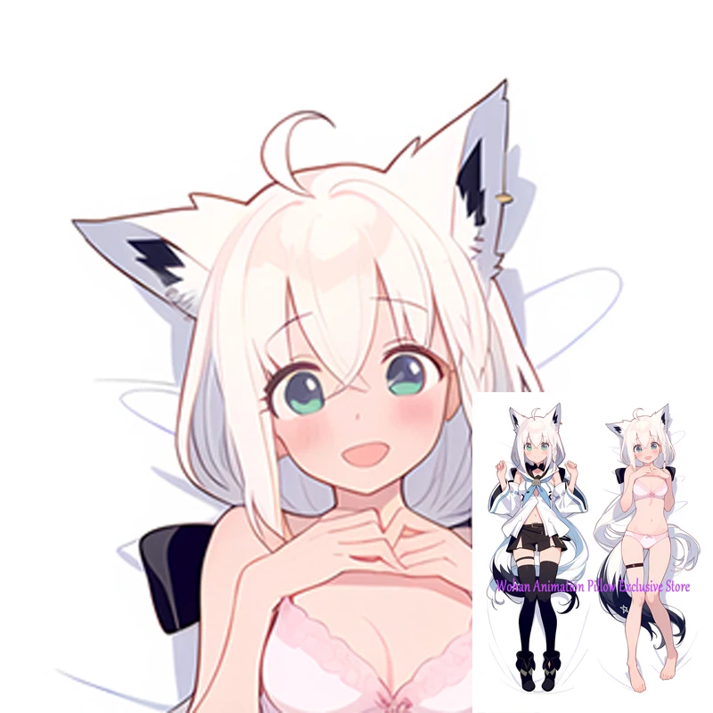 

Dakimakura Anime Pillow Cover Shirakami Fubuki Double Sided Print 2-Side Pillowcase Decoration