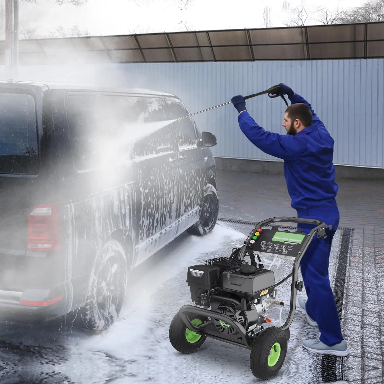 4200PSI Pressure Washer 3.0GPM Gas Power Washer 209CC Gas Powered Washing Machine Commercial High Pressure Washer with 2