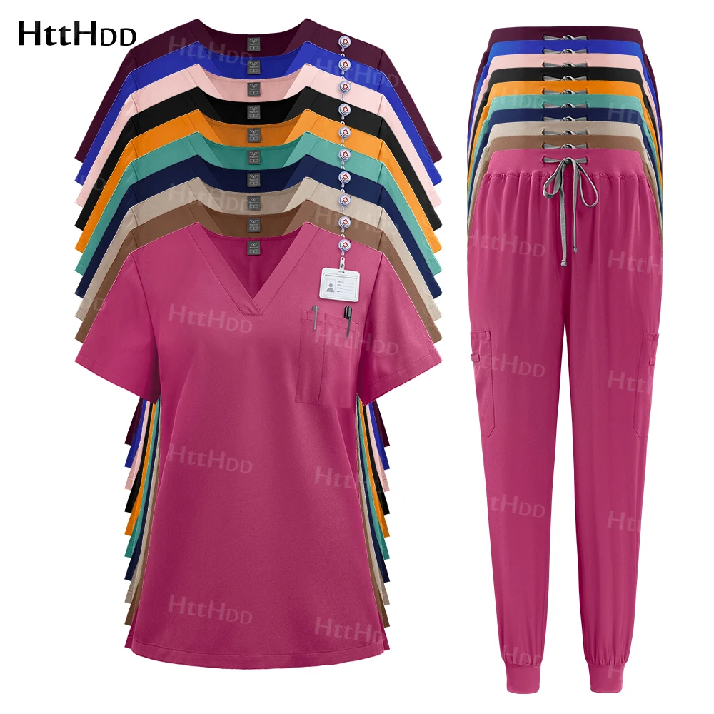 Multicolour SPA Beauty Uniform Scrubs Medical Uniforms Woman Dentist Veterinary Working Clothes Unisex Pharmacy Clinic Scrub Set