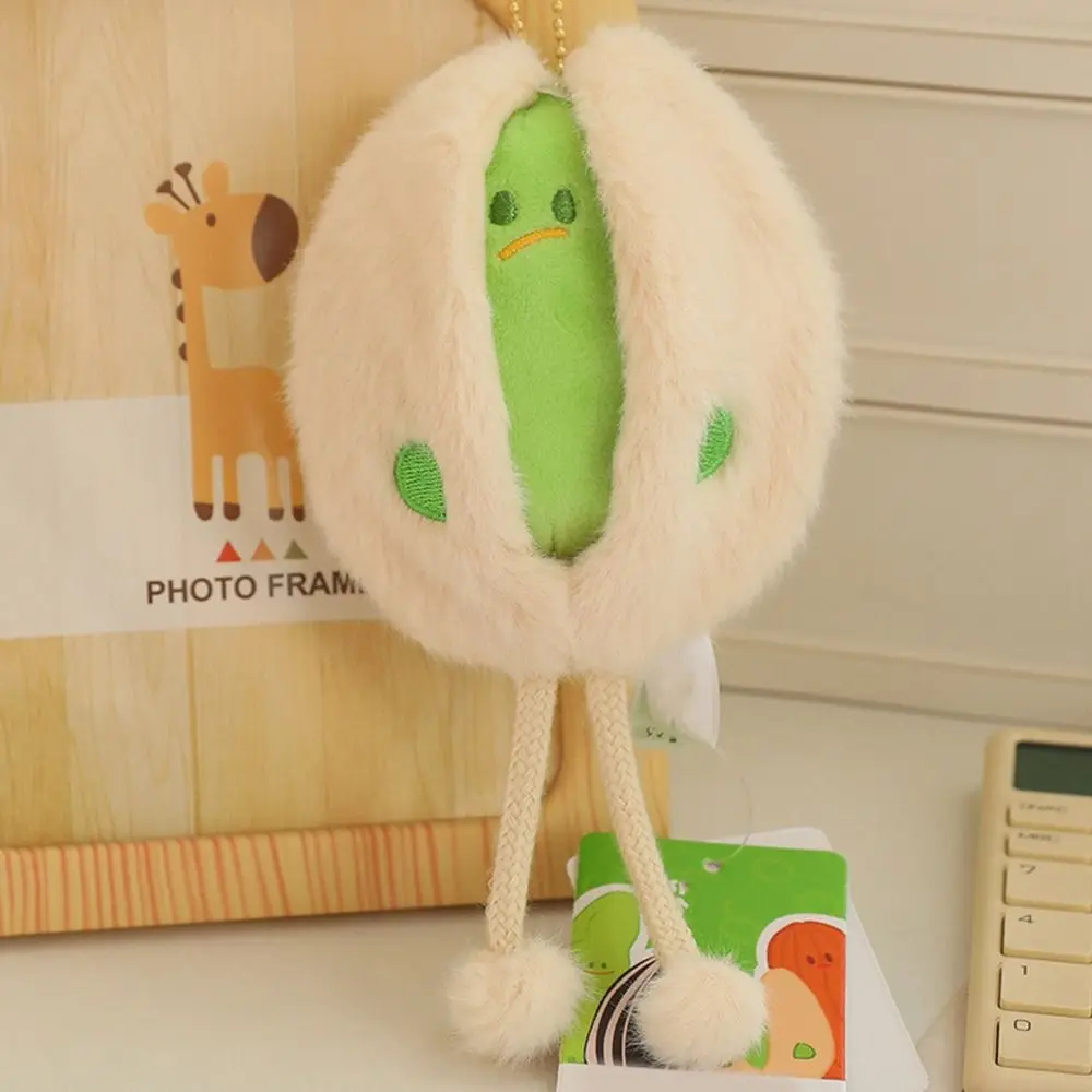 Nuts Series Plush Doll Keychains Pistachios Peanuts Stuffed Emotional Beans Toy Melon Seed Dutch Peas Cartoon Bag Pendant