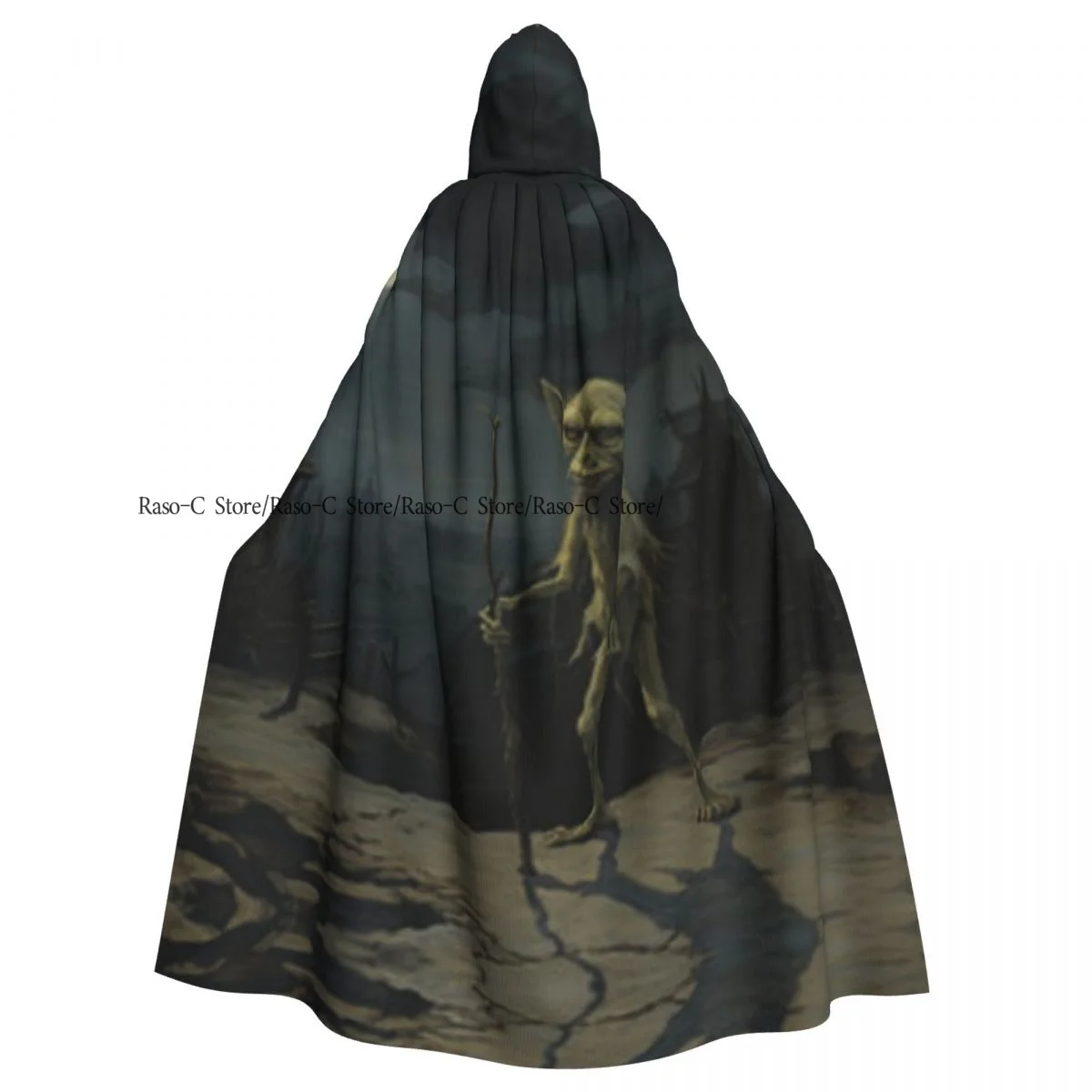 Faerie In The Noah Bradley Walks Down Street Hooded Cloak Polyester Unisex Witch Cape Costume Accessory