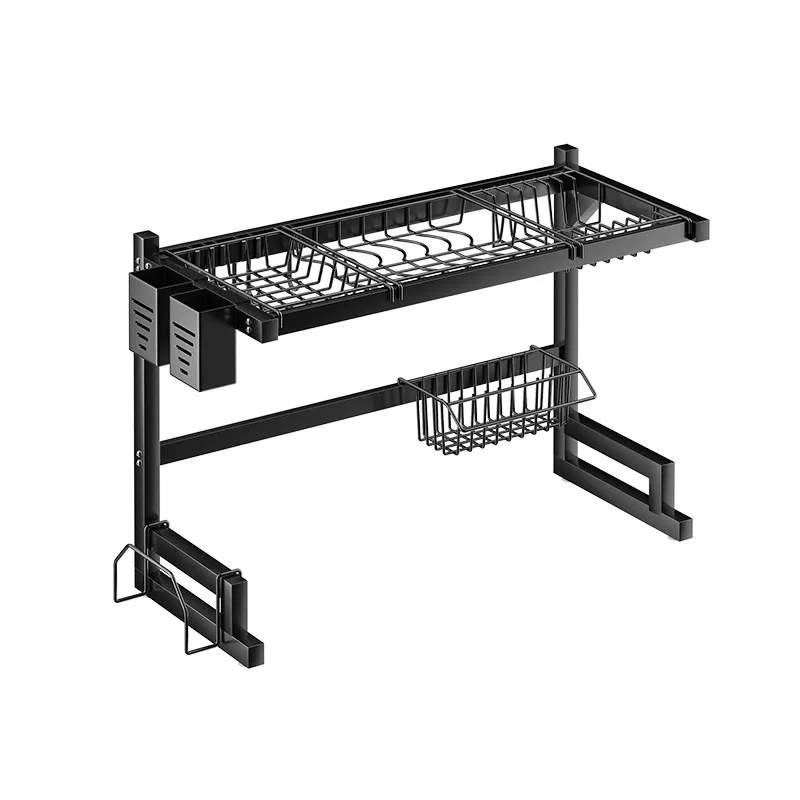 

Kitchen Sink Rack Stainless Steel Drain Shelf Countertop Multi-Functional Storage Bowl Dish Knife Fork Organizing Rack