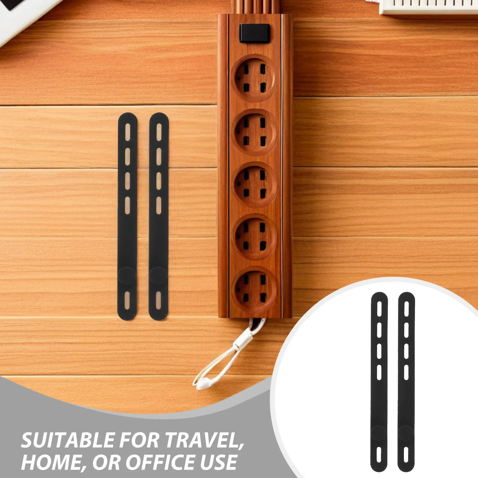 40Pcs Reusable Silicone Cable Ties Cord Organizer Wrap for Electronics Wire Management Charging Cables Storage Black