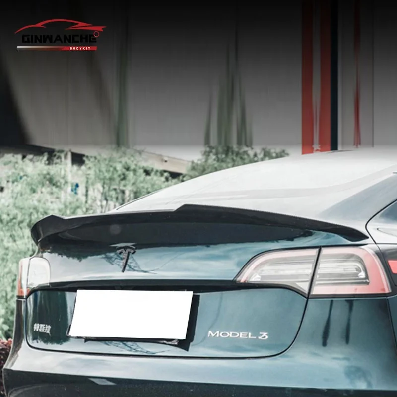 Other auto parts Car spoiler for Model 3/Y Carbon Fiber Rear Trunk Spoiler Gloss Black  