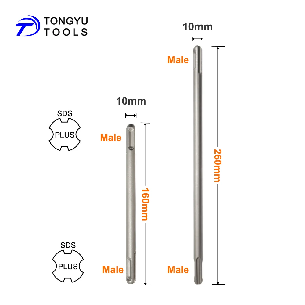 

SDS Plus Extension Shaft ,Heavy Duty Drill Rod with Optional SDS Plus Bridge Adapter for Rotary Hammer Deep Hole Drilling