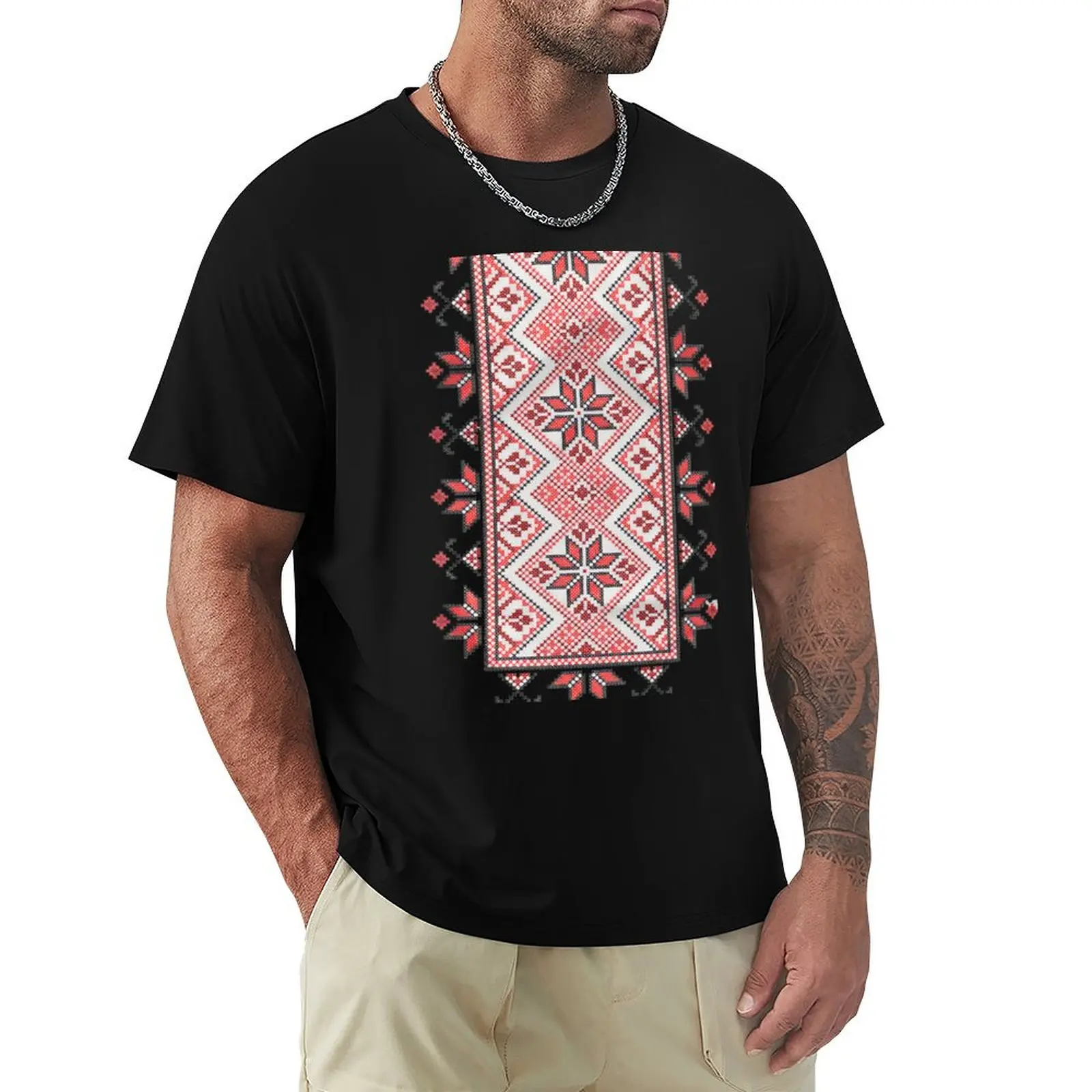 Traditional Belarusian National Ornament T-Shirt Sweat Resistant Workout Tee Shirt