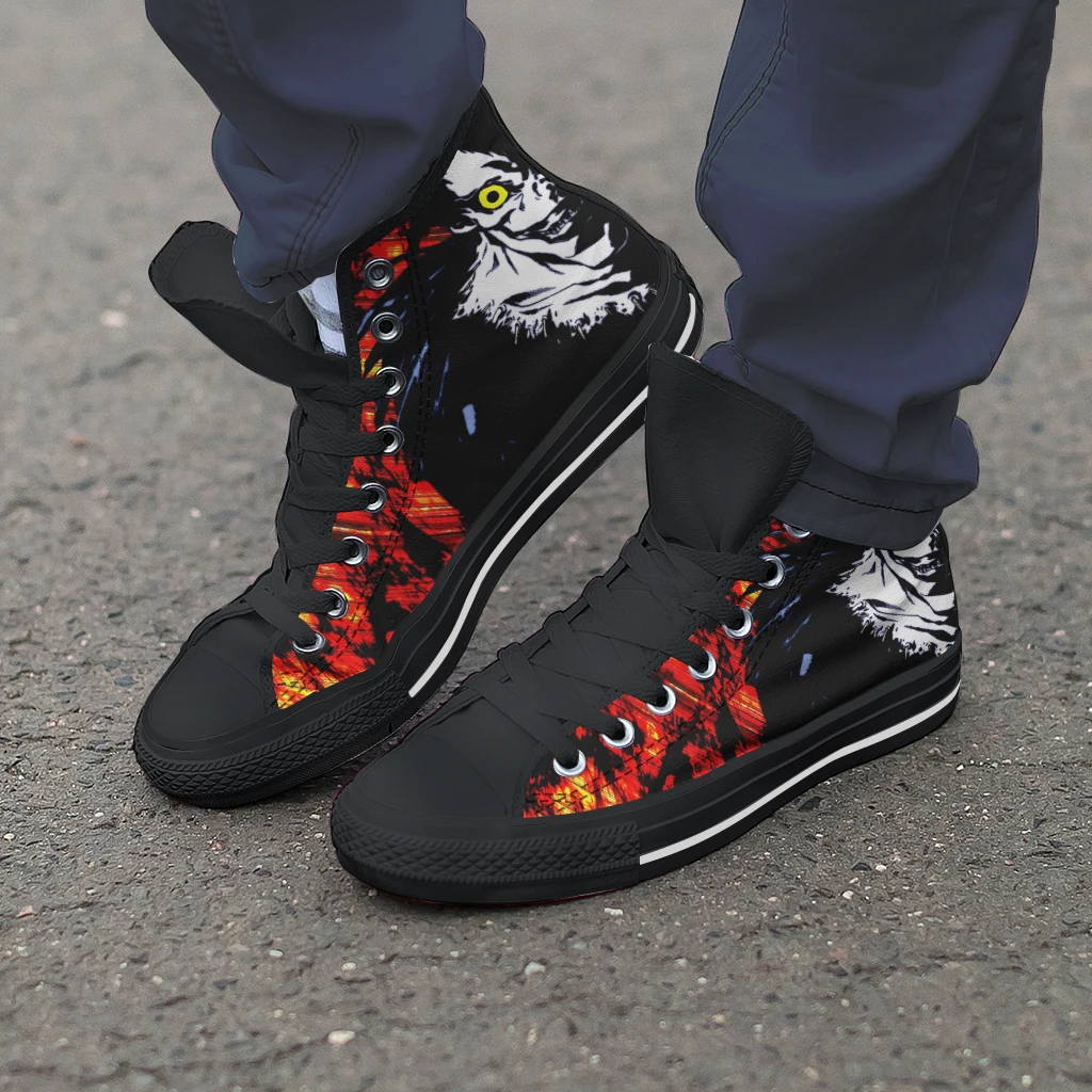 New Death Note Sneaker Fashion Style Durable High Top Shoes For Male Custom Casual Anti-slip Round Toe Lace Up Кроссовки Мужские