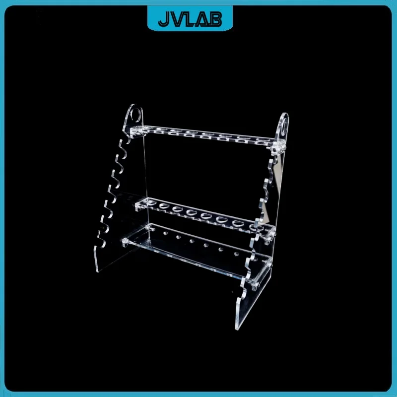 플렉시 유리 랙 피펫 밀짚 홀더 사다리꼴 실험실 피펫 홀더 PMMA 스탠드 16 웰 구멍 직경 11.5mm 15mm
