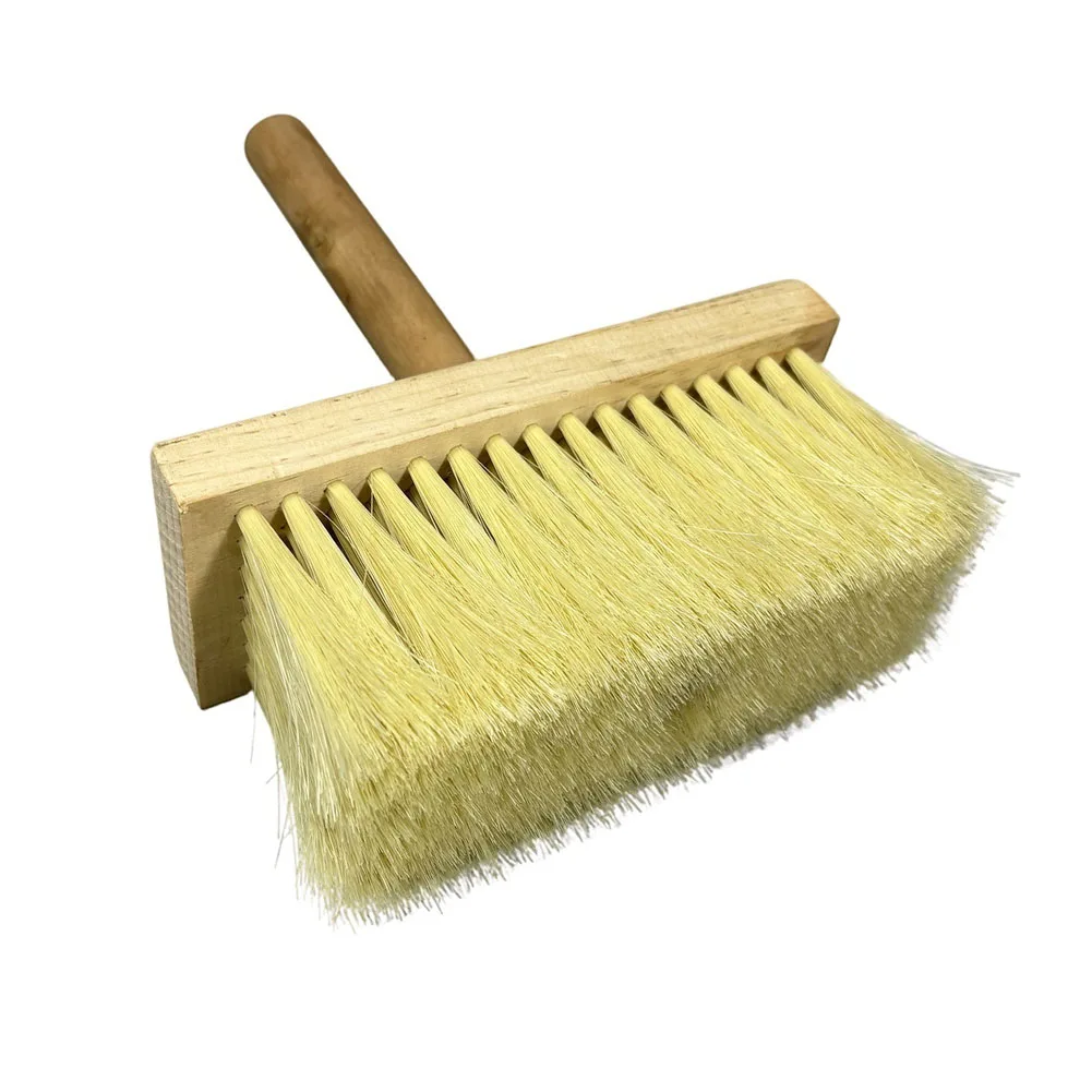 Cleaning Brush for Walls Floors and Ceilings Featuring Flat Design Dense PE Bristles and Smooth Pine Wood Handle 235x150mm