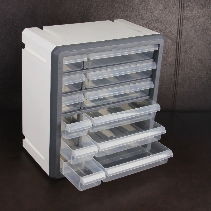 Modular Multi-Layer Storage Box, Interlocking Organizer with Adjustable Compartments for Makeup Brushes, Tools, Toys JT40