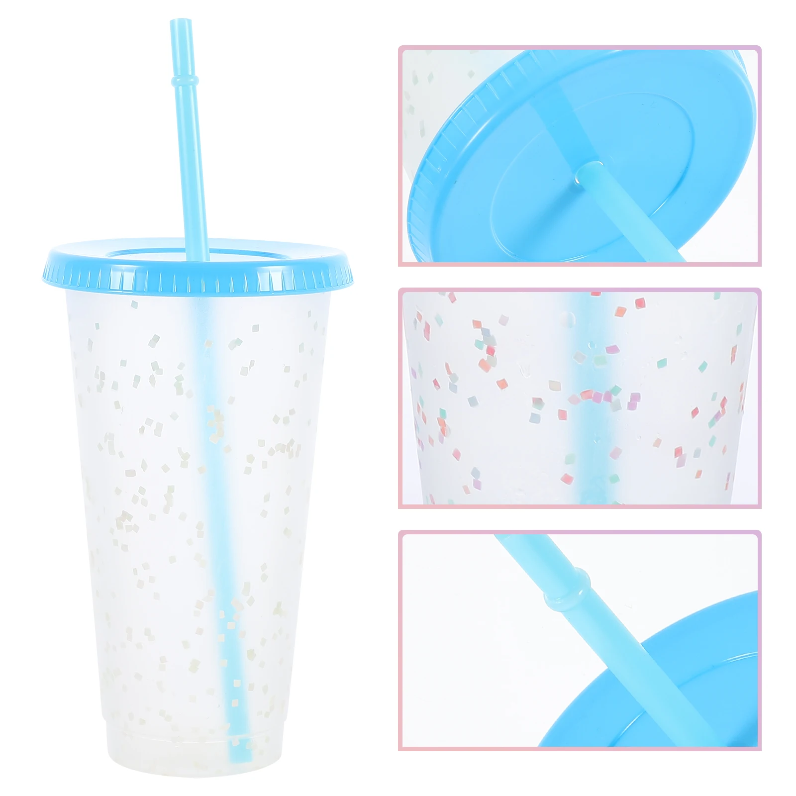 

Thermochromic Sippy Cup Plastic Coffee Cup Drinking Bottle Heat Discoloration Water Bottle Kids Straw Cups Thermal Cold Drinks
