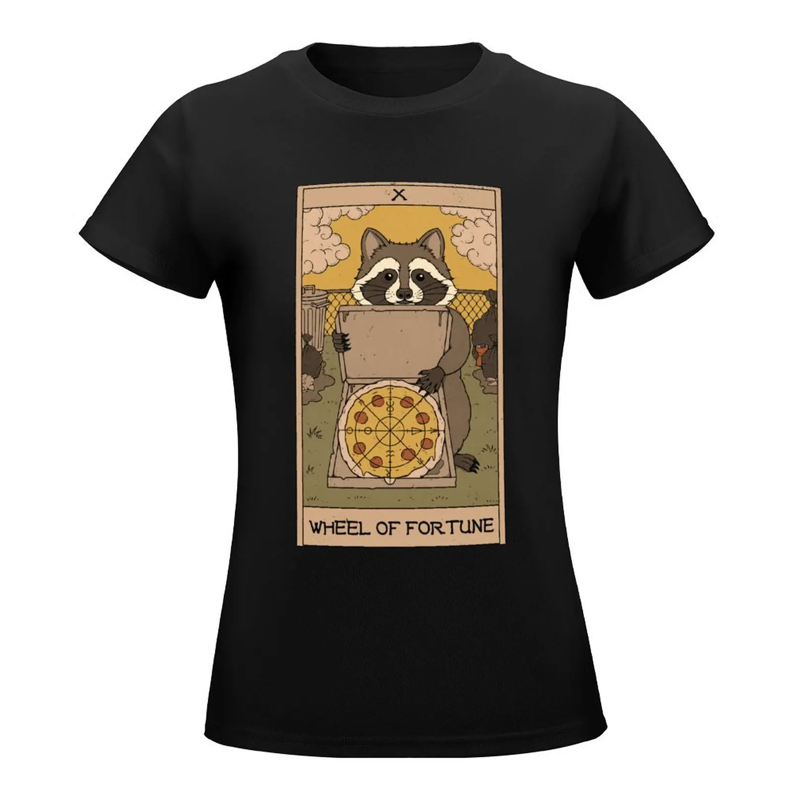 Wheel of Fortune - Raccoons Tarot T-Shirt anime clothes aesthetic clothes Women clothes