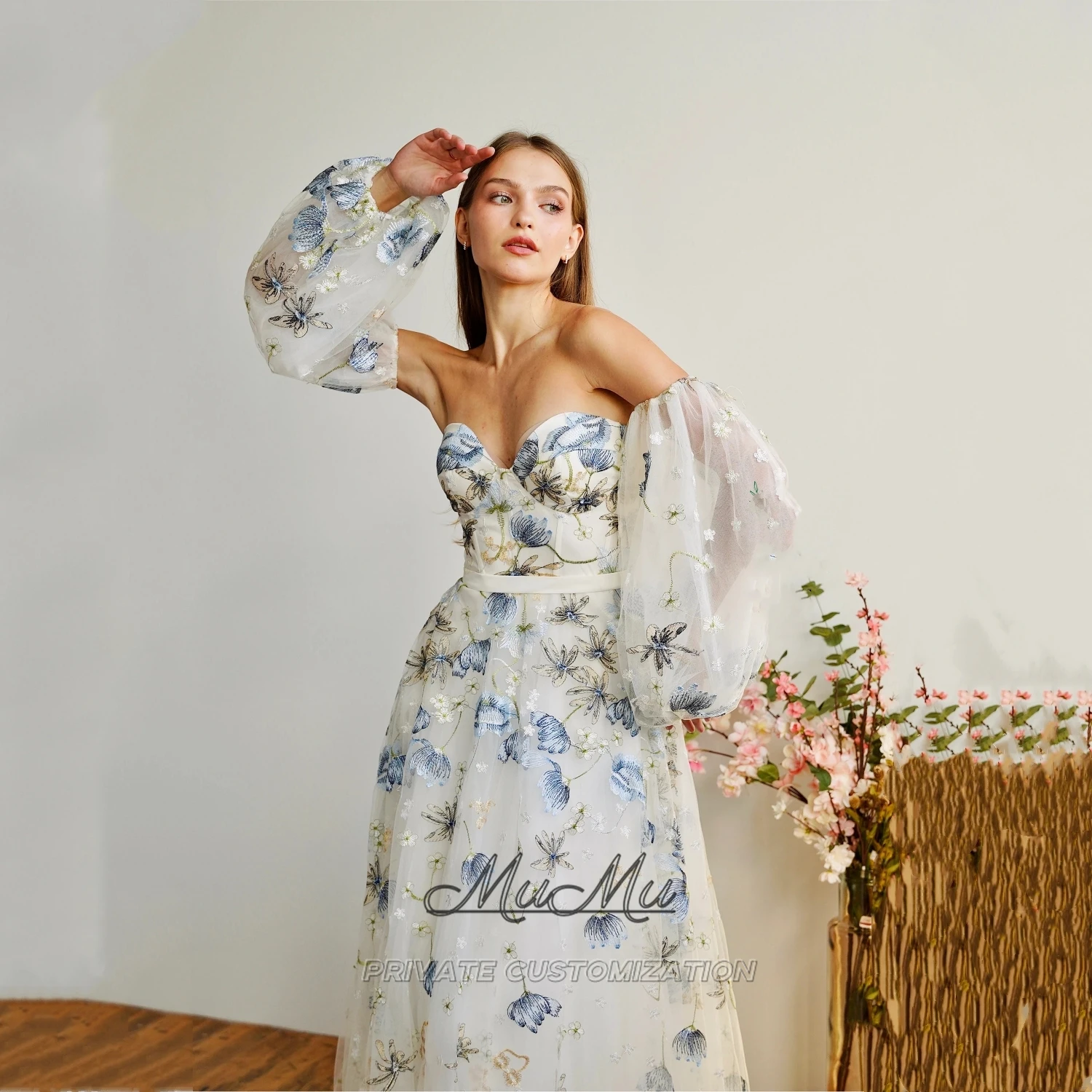 

MuMu Customized Elegant Evening Dresses Woman Luxury Birthday Dresses Wedding Dress 2025 Embroidered dress Elegant Long Dresses