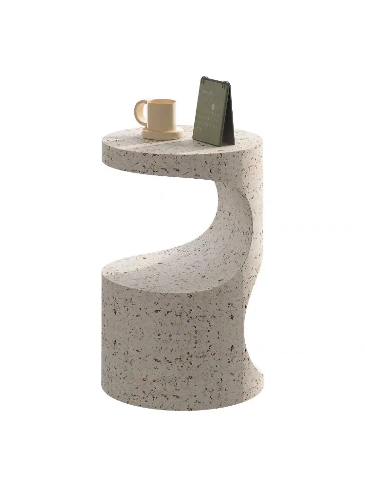 Modern S-Curve Side Table, 2 Tier Storage End Table, Minimalist Sofa Side Coffee Table