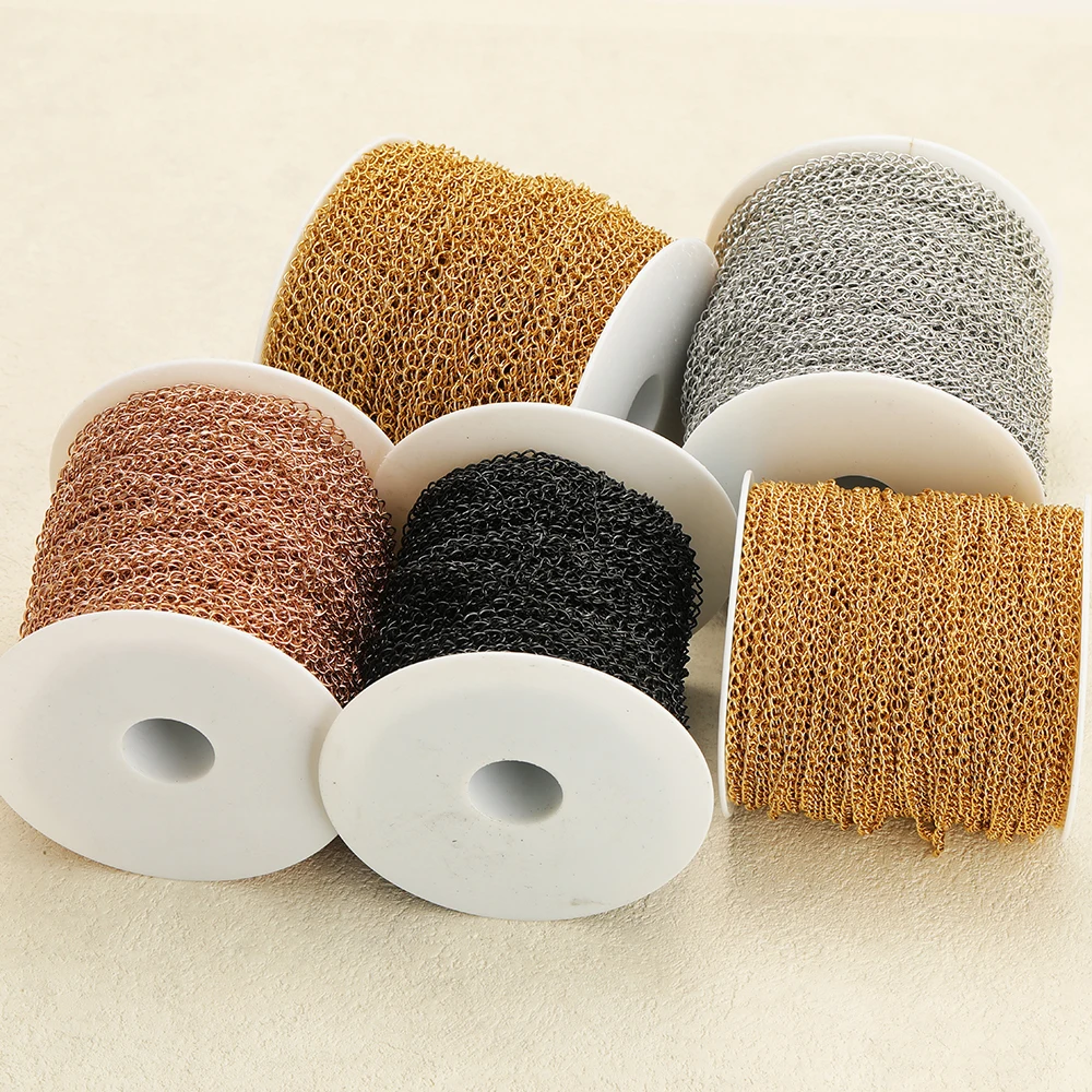 5 Meter Edelstahl Roségold Halsketten-Verlängerungsketten, Großpackung Armband-Verlängerungsketten für DIY-Schmuckherstellung – Detail 7