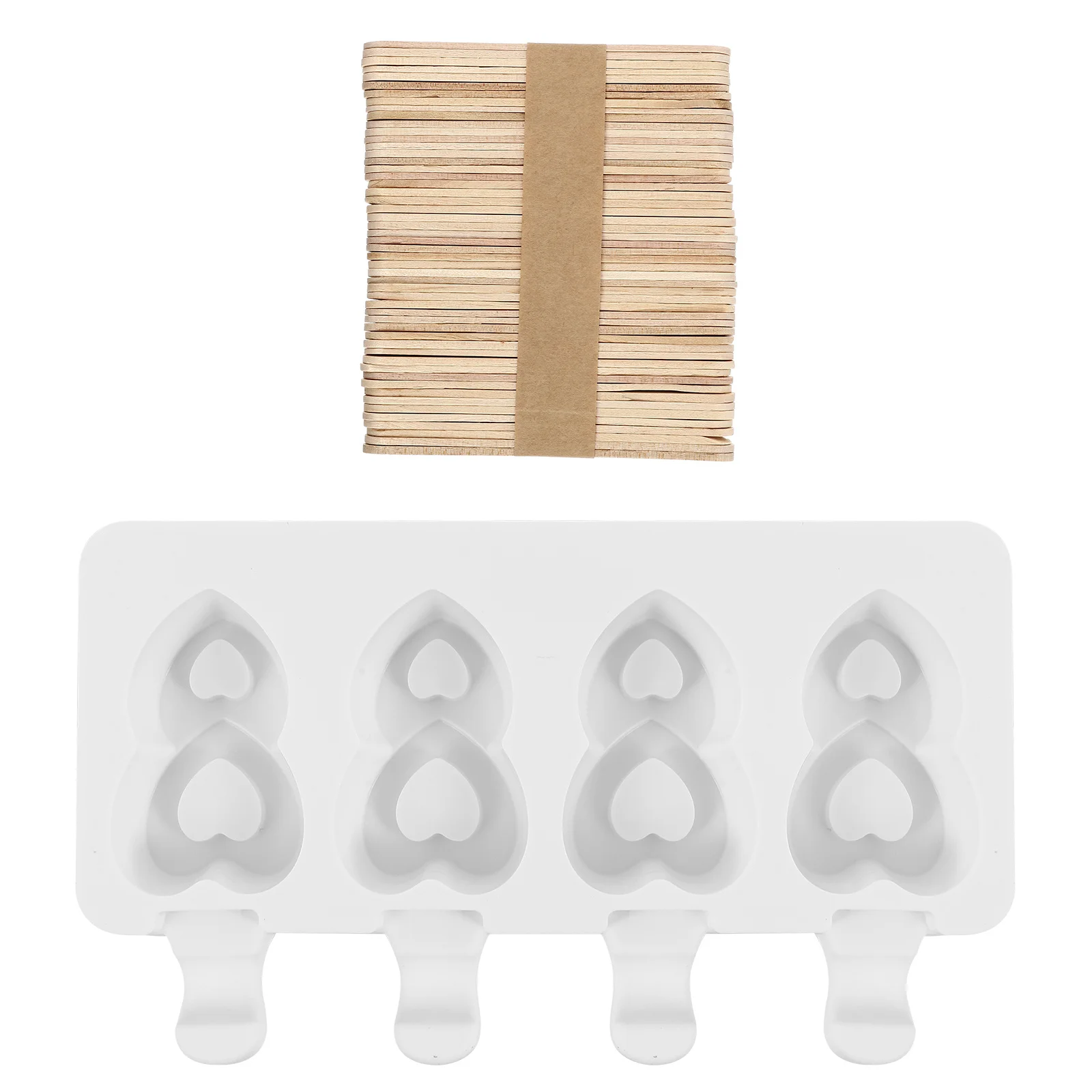 

1Set Silicone Ice Cream Molds DIY Popsicle Treat Maker Food Grade Flexible Easy Demold Reusable Supplies