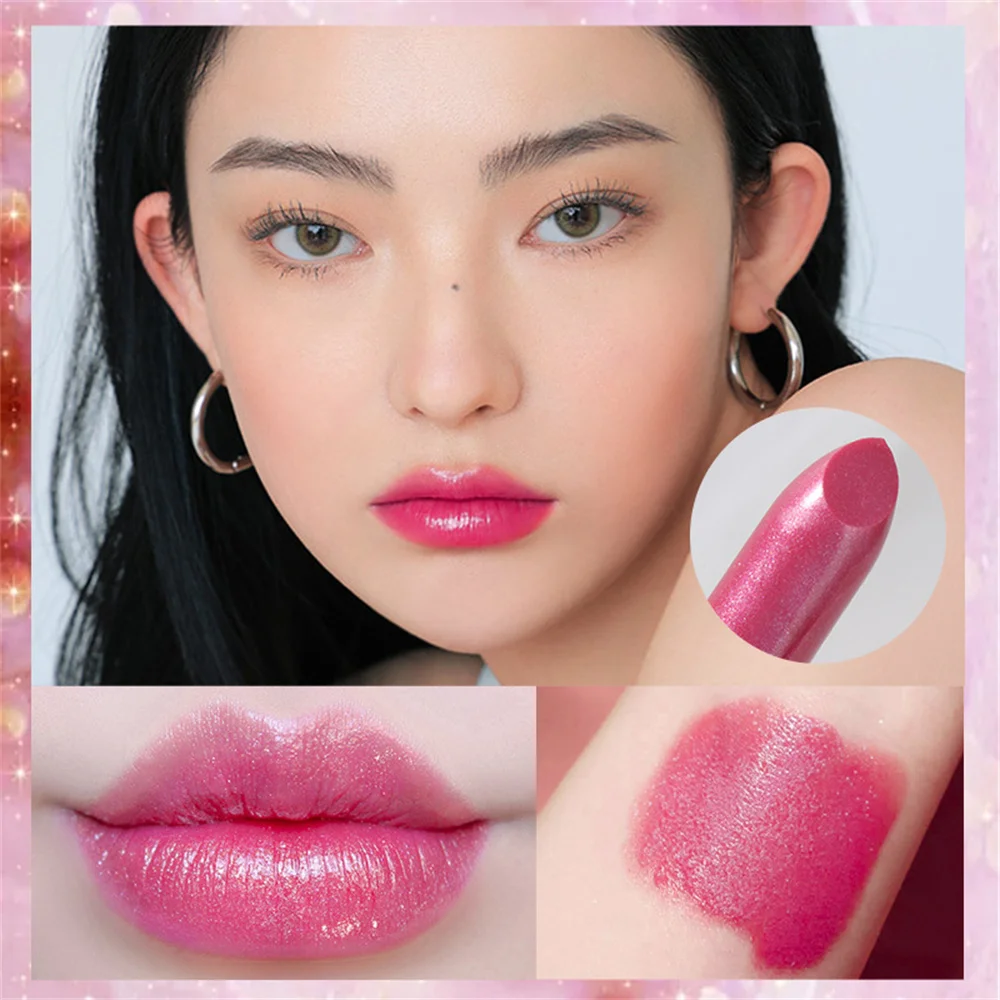 เครื่องสำอางลิปกลอสสีชมพู lipstik Tahan lama สีทึบเครื่องสำอางปากแดงไม่ซีดจาง