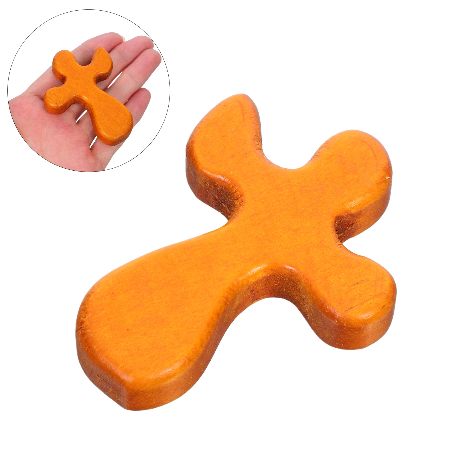 

6Pcs Small Wood Cross Handheld Meditation Cross for Baptism Wedding Gift Spiritual Reflection Wall Decor Church Use