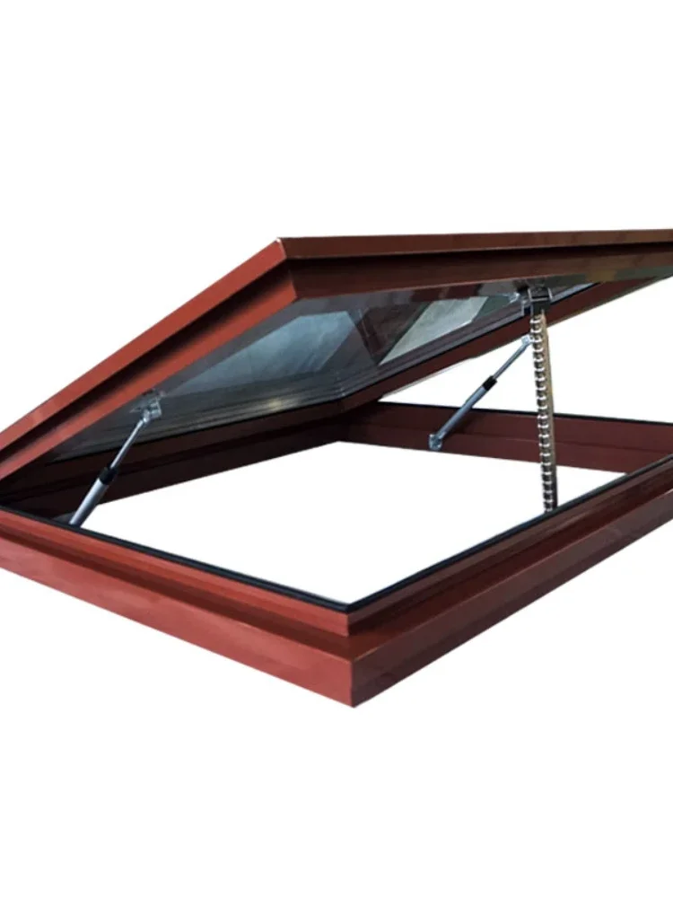 Windows Aluminum Ceiling Automatic Skylight Window Double Tempered Clear Glass customized