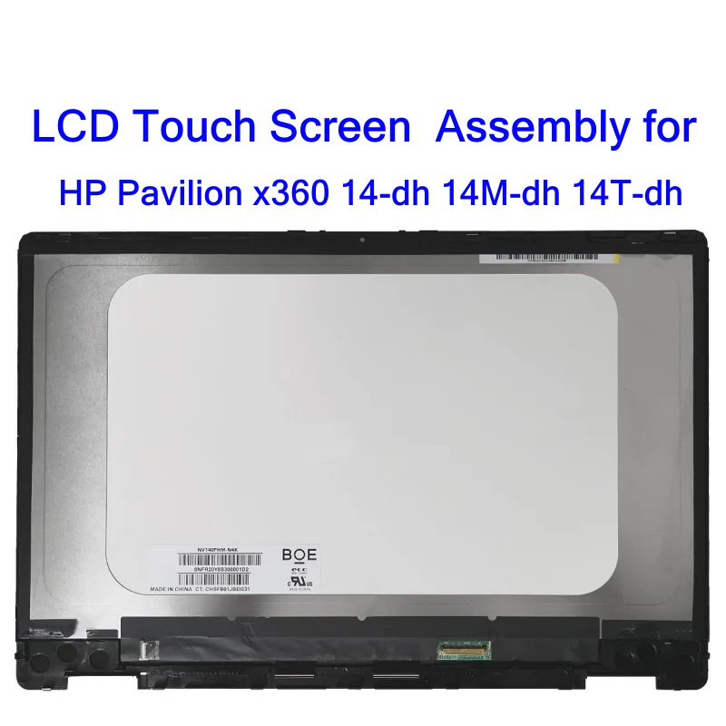 

14.0-inch LCD Touch Screen Digitizer Assembly for HP Pavilion x360 14-dh 14M-dh 14T-dh With Frame FHD Display Panel Replacement