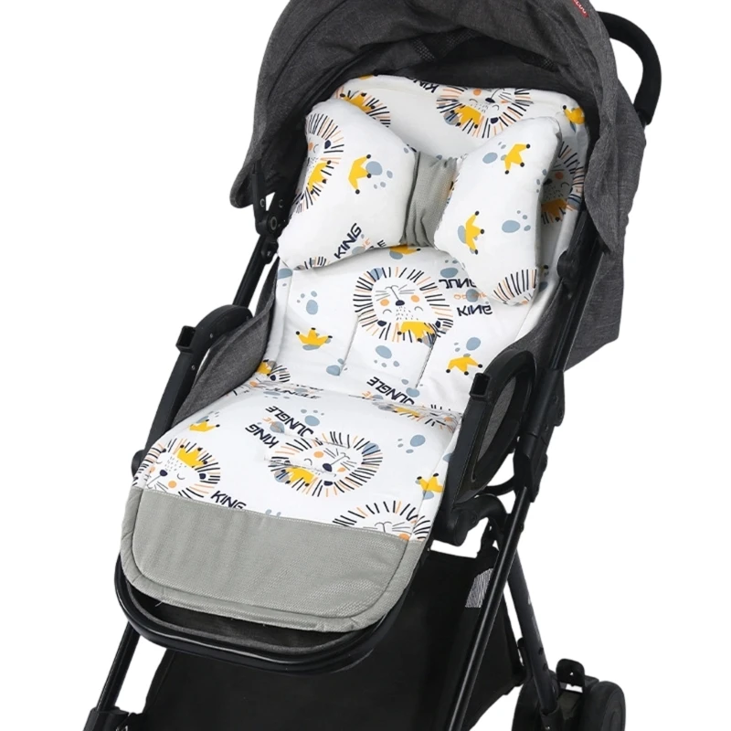 Strollers Cushion Double Sided Mattress Toddlers Pushchair Liner Pad Breathable Cushion with Printed Pattern