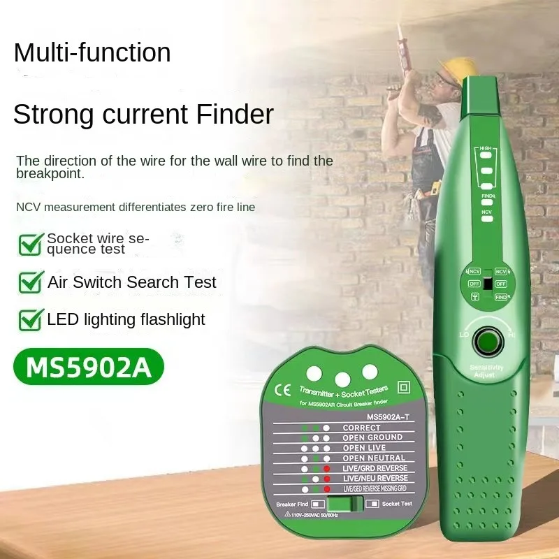 Ms5902a Multi-Function Wall Detector Strong Electric 220V Dark Line Breakpoint Line Finder Air Open Socket Tester