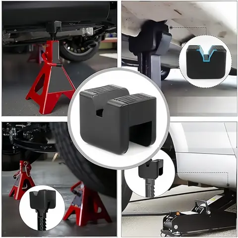 2pcs Jack Stand Pads - Universal Rubber Pinch Weld Protector Jack Stands Adapter Pads - For Car Lift Frame Rail Protection