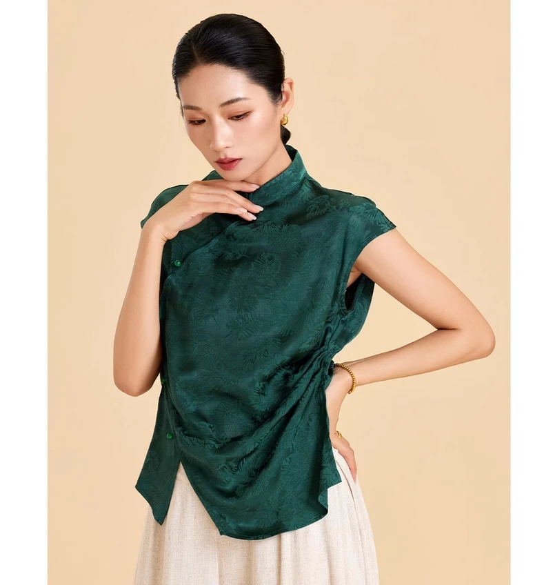 

Why not return to the new Chinese style vest buckle Chinese style women's style new four season wearable daily dance outfit