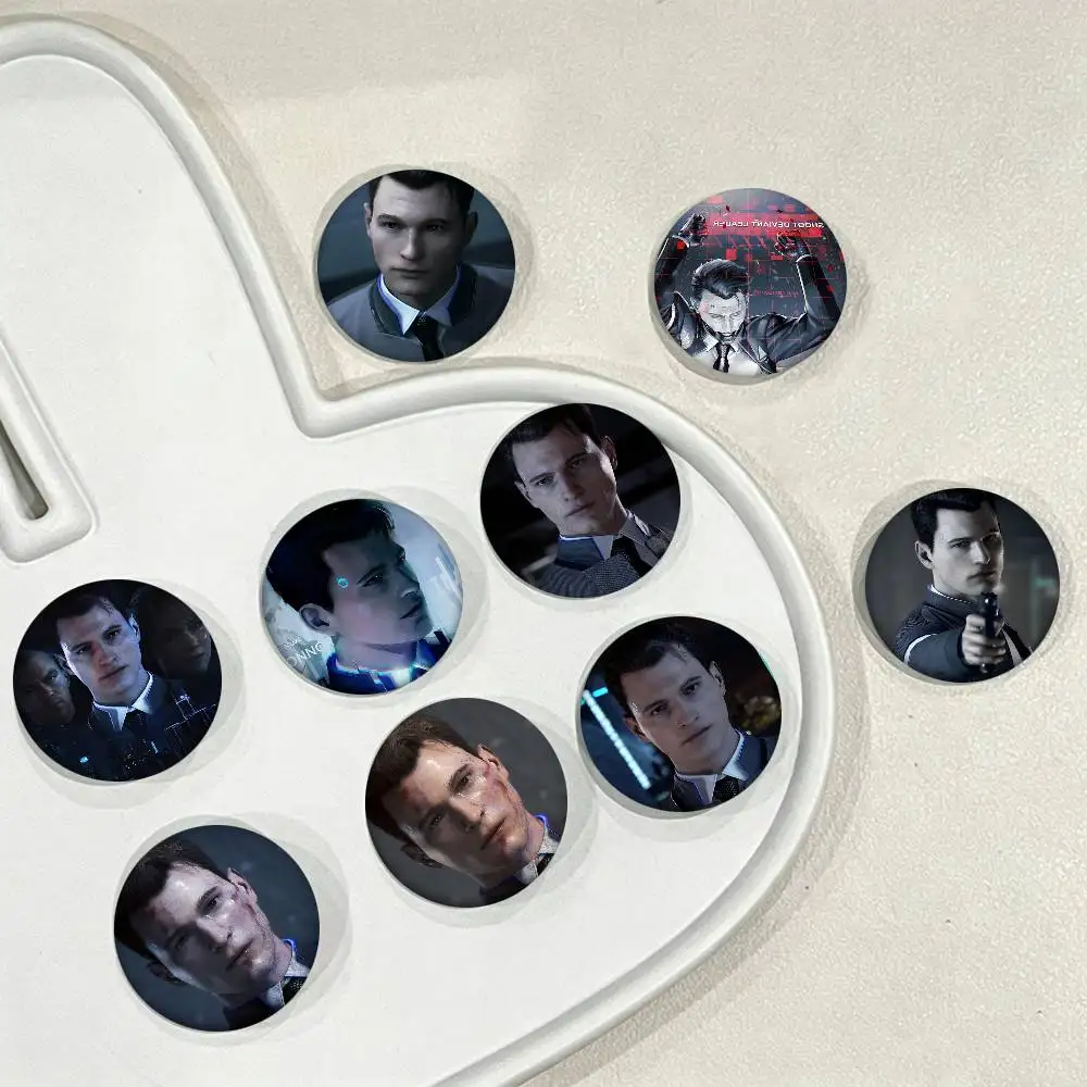 Game Detroit Become Human Connor Round Badge Creative Brooch Clothing Backpack Accessories Lapel Pin