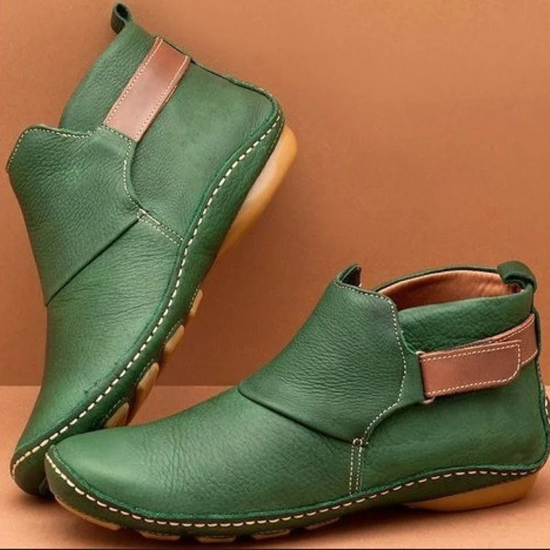 Lynjacye Slip On Women Man Daily Casual Boots Pu Leather Lightweight Smart Walking Ankle Boots Office Work Casual Shoes