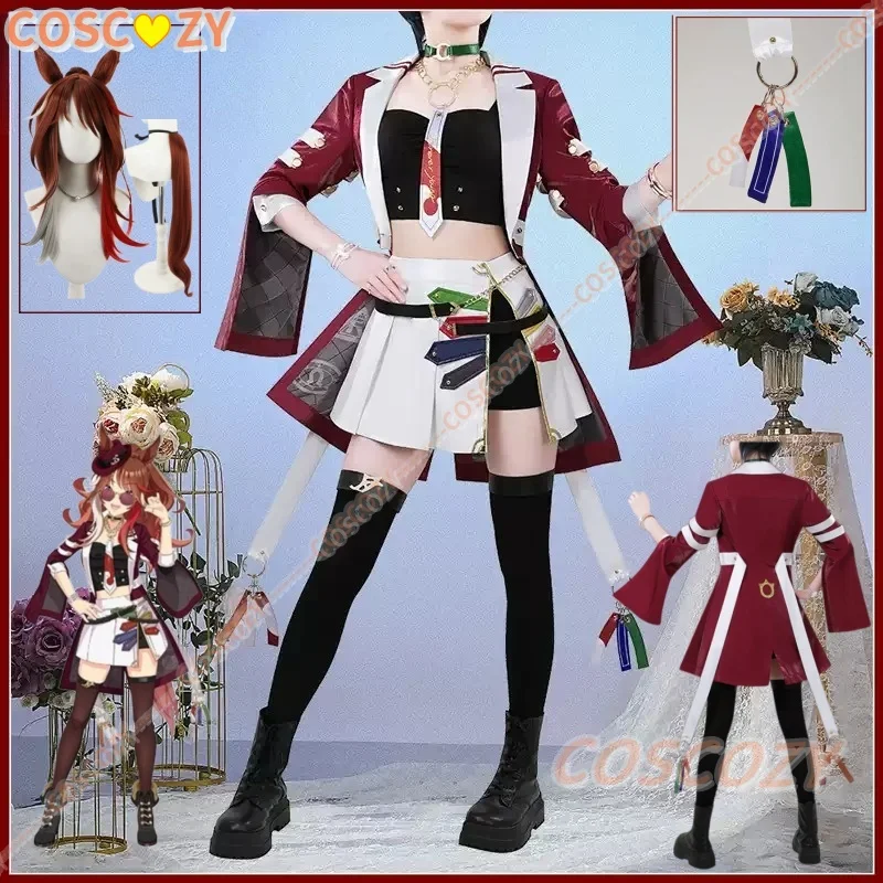 Anime Uma Musume Pretty Derby Forever Young Cosplay Costume Wig Sweet Top Skirt Coat Female Roleplay Outfit Party Con Show Wear