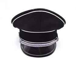 Cosplay Reenactment German ARMY M32 Officer Visor Woolen Hat Cap Black