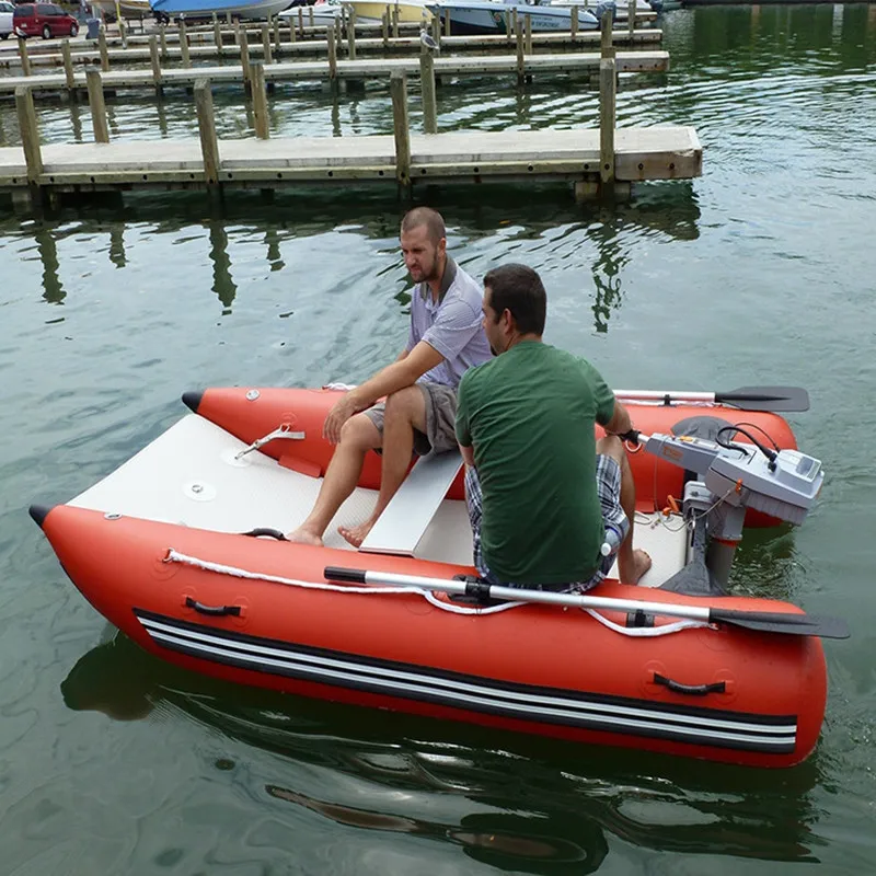 OEM perahu cepat tiup Catamaran kano perahu ponton tiup untuk memancing perahu dayung tiup dibuat di Cina