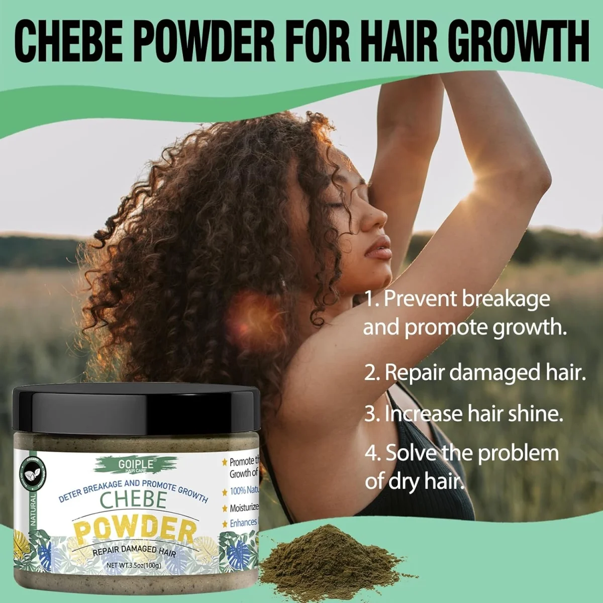 GOIPLE Chebe Hair Care Products Deep Nourish & Moisturize Conditioner Smoothing Anti-loss Breakage Hair Oil or Butter or Powder view 5