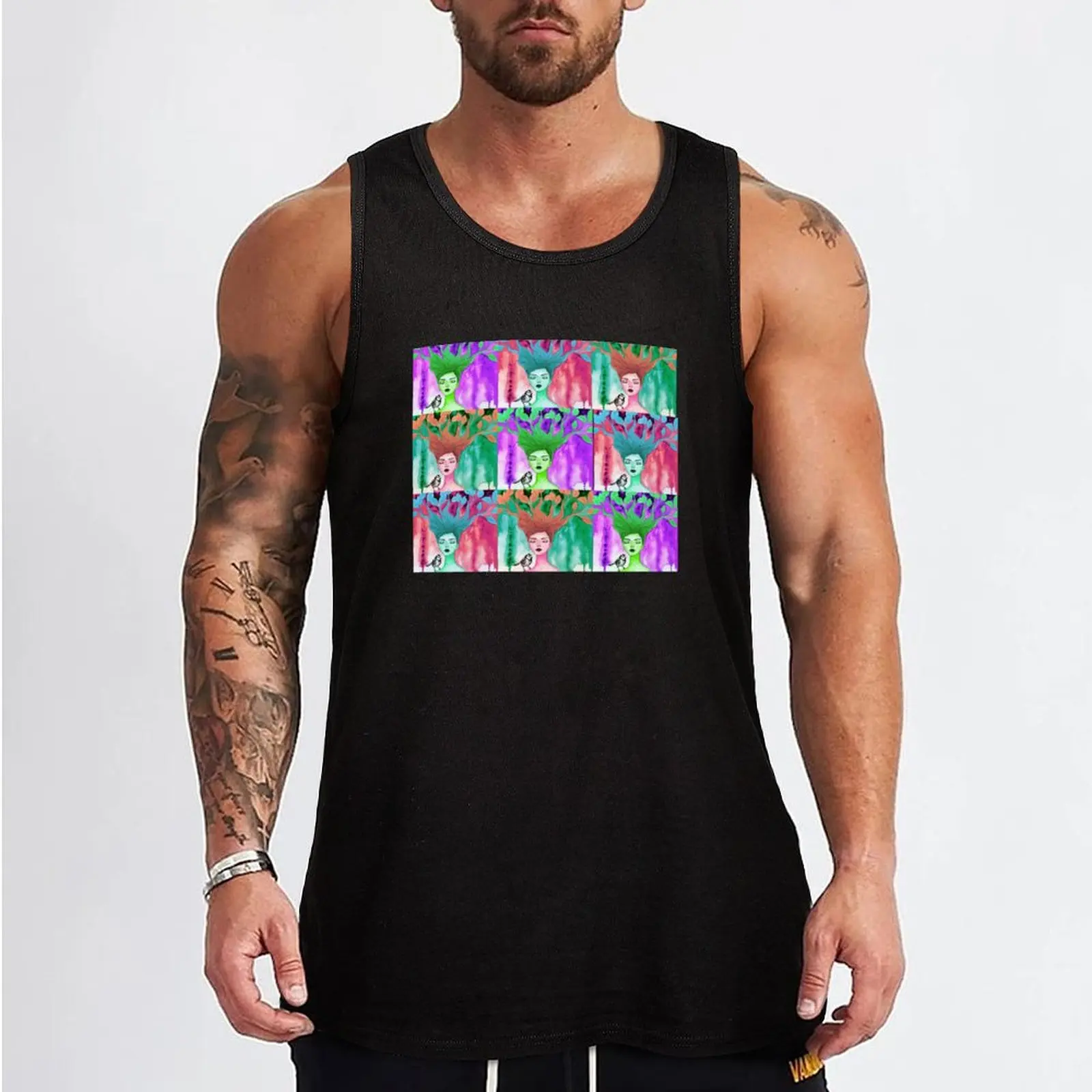 I have a chirp on my shoulder cute female face by CoolCleverCute Tank Top Gym wear sports t-shirts for men male top