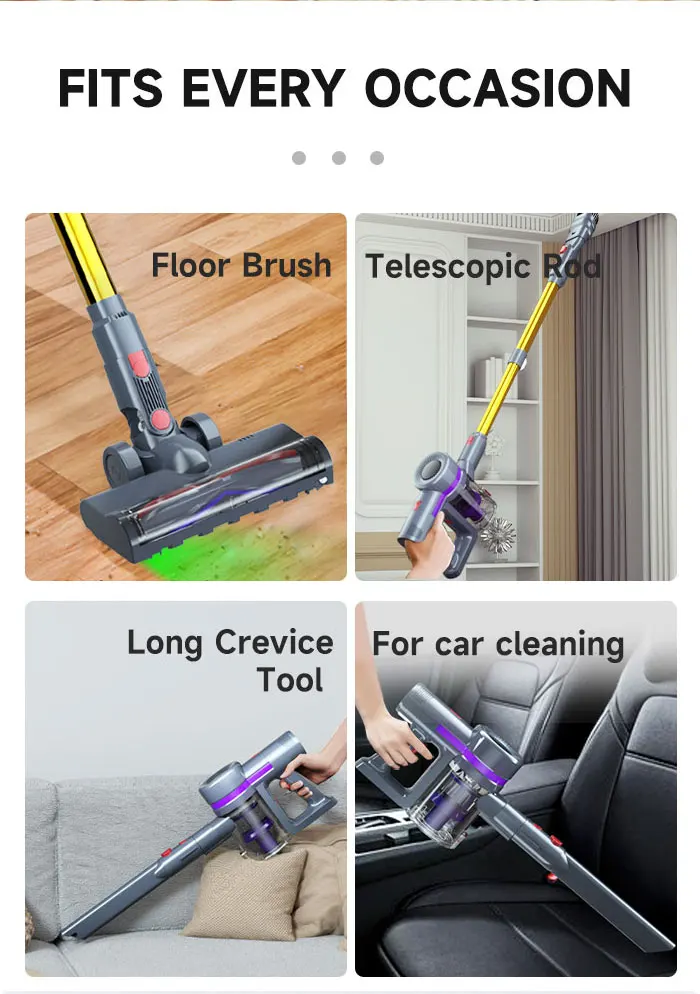 مكنسة كهربائية تستقيم بقدرة 500 وات، شفط قوي للمنزل، تصميم بدون كيس مع فلتر HEPA، مناورة سهلة لتنظيف السجاد والأرضيات الصلبة