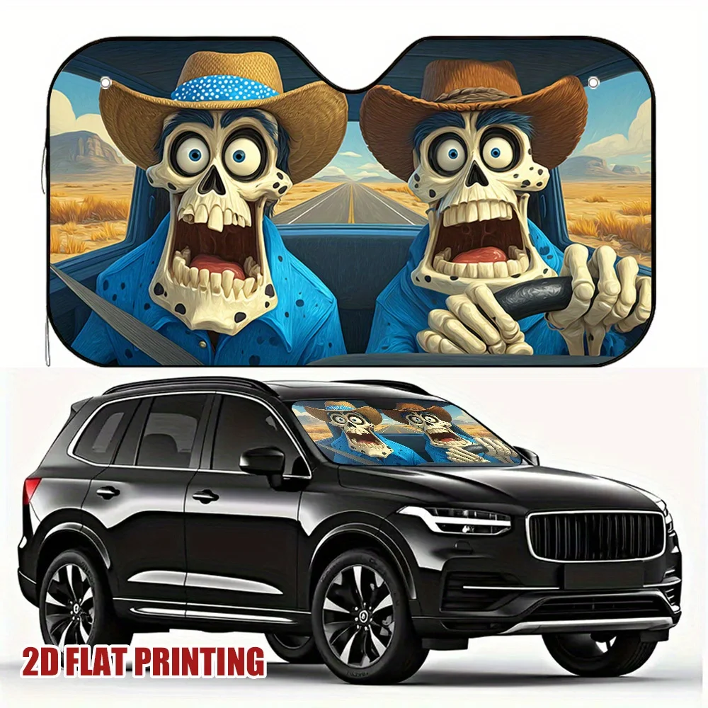 

1 шт., забавный скелет, дорожная поездка, мультяшный стиль, автомобильный козырек от солнца, лобовое стекло, семейный солнцезащитный козырек, автомобильные аксессуары, украшение автомобиля, подарок для