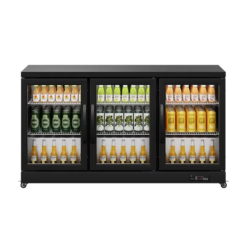3-Door Undercounter Field Bar Cooler 220V Beverage Cooler Vitrine Showcase Bottle Fridges for Bars