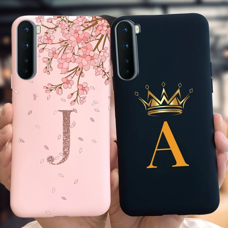 Image of Für Oneplus Nord Fall AC2001 AC2003 Telefon Abdeckung Mode Crown Buchstaben Schlank Matte Capa Weiche Funda Für One Plus Nord 1 + Nord Stoßstange