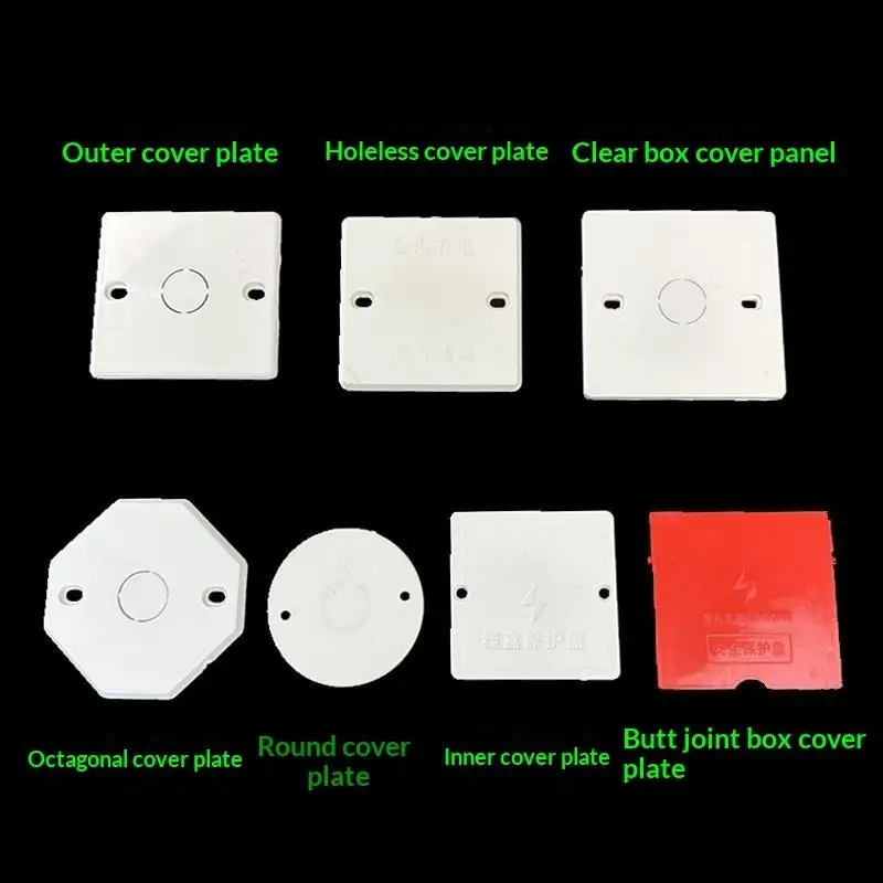 【BA】PVC Electrical Junction Box Covers Sturdy Build Multiple Shapes For Home Renovation Electrical Projects