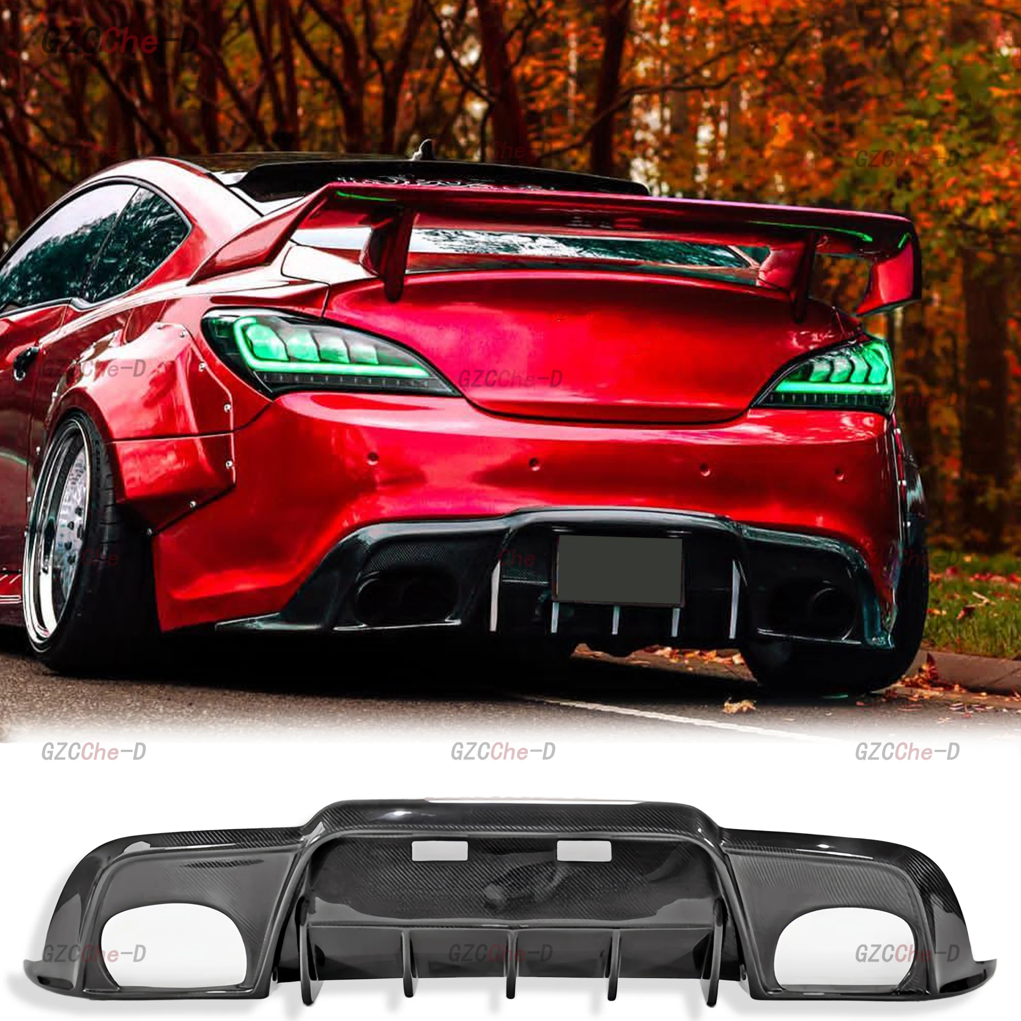 Modern Genesis Coupe Carbon Fiber Exterior Rear Spoiler Glass Fiber Material Body Aerodynamic Kit Rear Lip 2009-2012