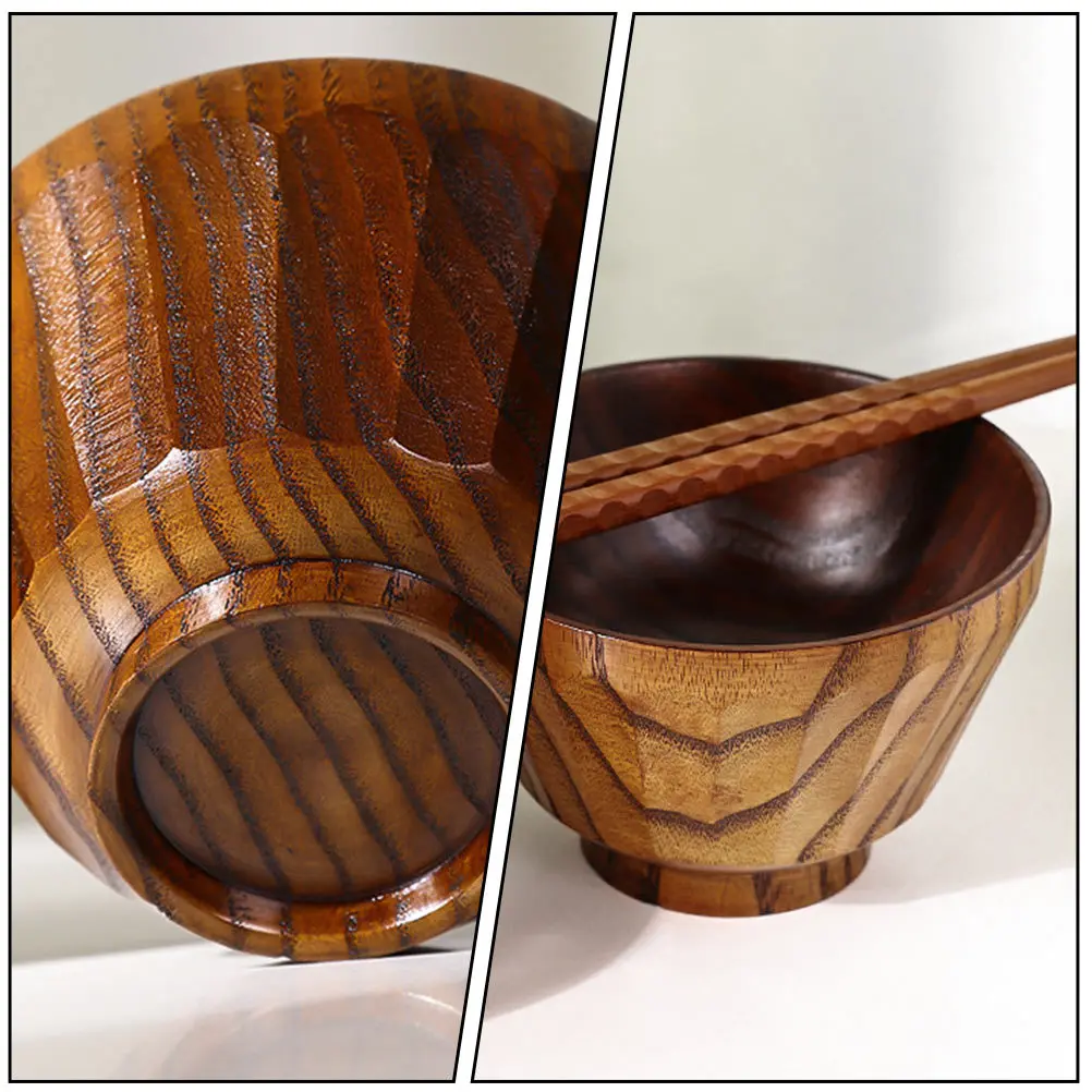 

1pc Jujube Wood Baby Food Bowl 250-300Ml Japanese Style Smooth Wooden Tableware For Infant Feeding Soup Salad Dessert