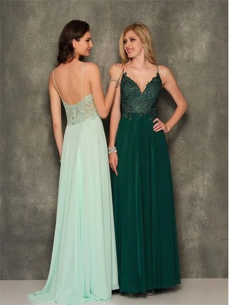 

MULONG Prom Dresses Lace Appliques Evening dresses Beaded Chiffon Long Formal Evening Party Gowns Special Celebrity Dress