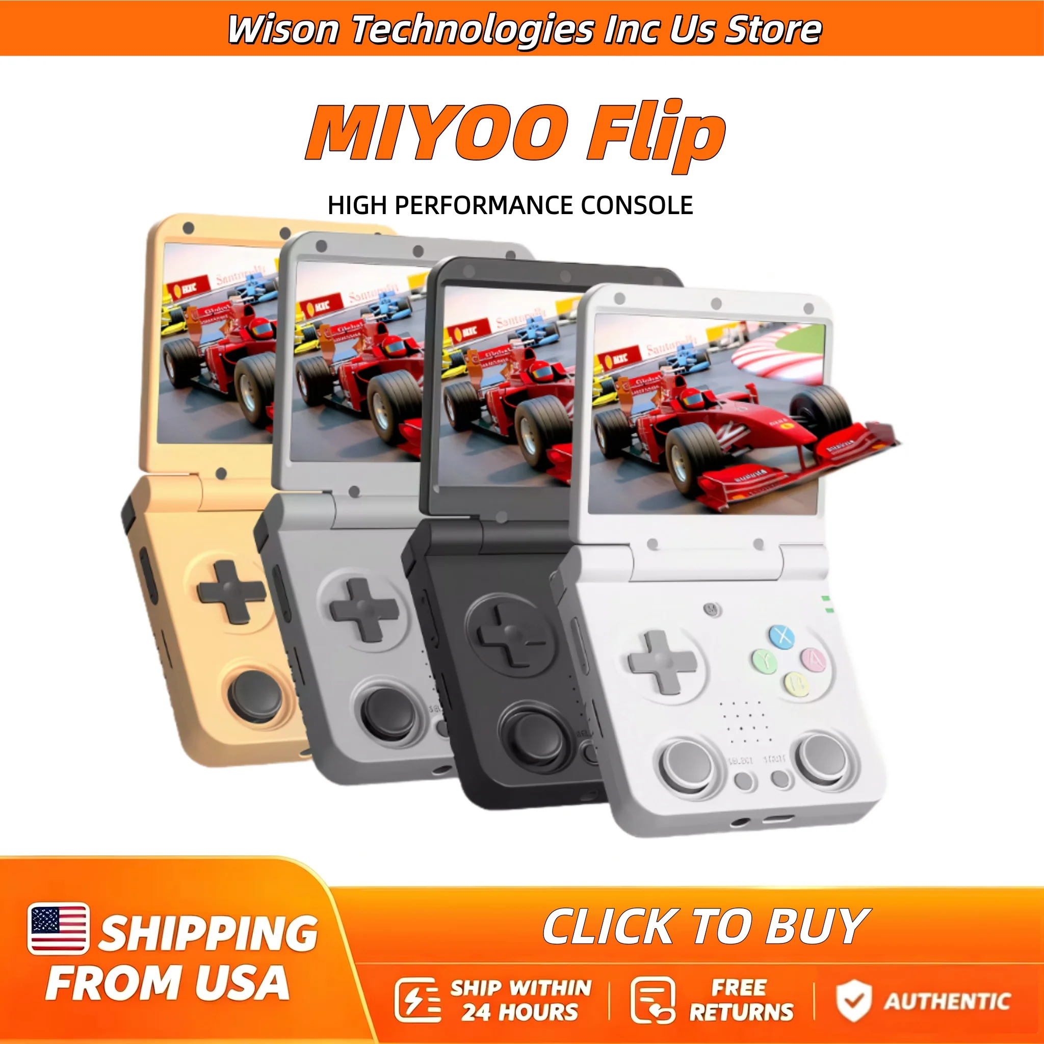 MIYOO Flip V2 Retro Handheld Game Console With Metal Hinge 3.5'' IPS Screen Linux System Compact Portable Game Machine Dual analog sticks Gift