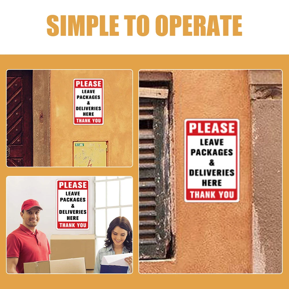 

2Pcs Wall Delivery Sign Sticker Leave Packages Here Adhesive Delivery Package Storage Decal Home Doorstep Instructions