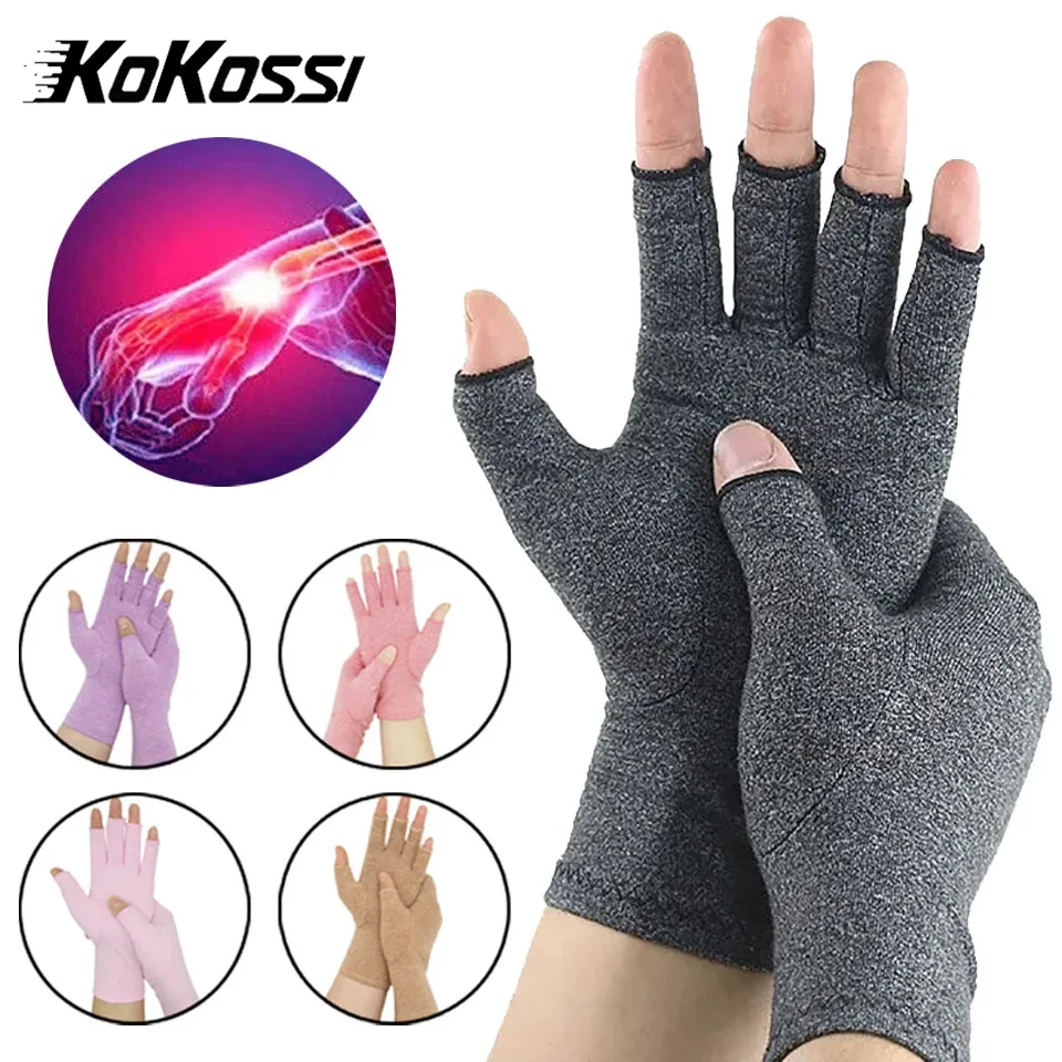 

KoKossi 1 Pair Compression Arthritis Gloves Therapy Wristband Wrist Support Joint Pain Relief Hand Brace Compression Gloves