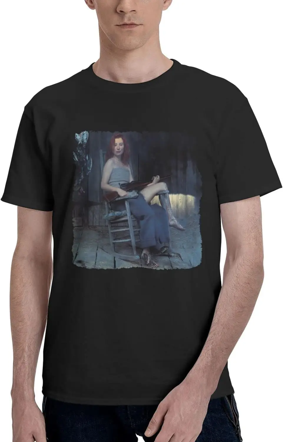 

Men's T Shirt Cotton Graphic Short Tees Soft Cotton Crew Neck Sleeve Tee Black