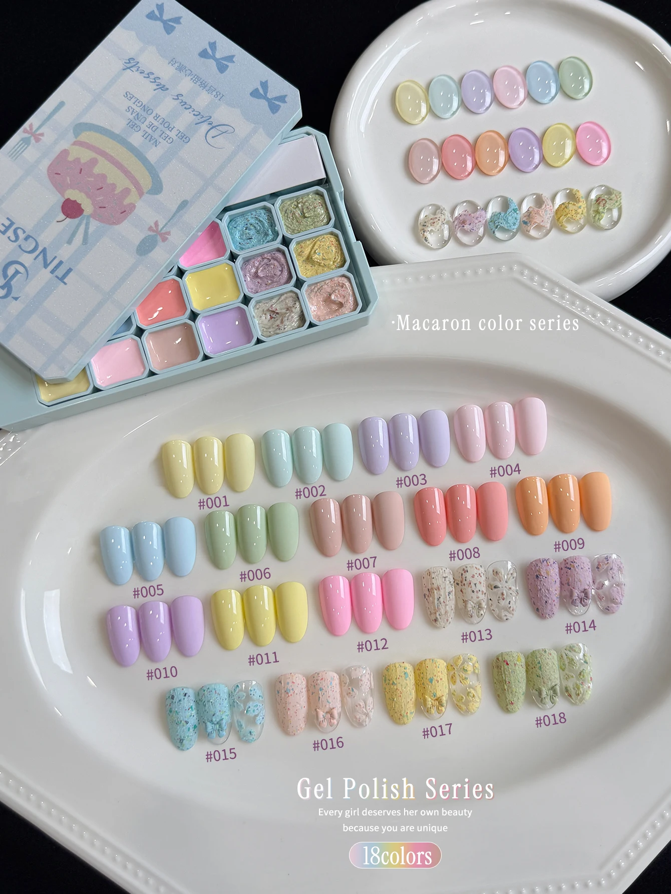 18 Colors Candy Color Patting Gel Smudge Canned High Saturation Popular Semi-Solid Nail Polish Gel Women's Salon Manicure DIY