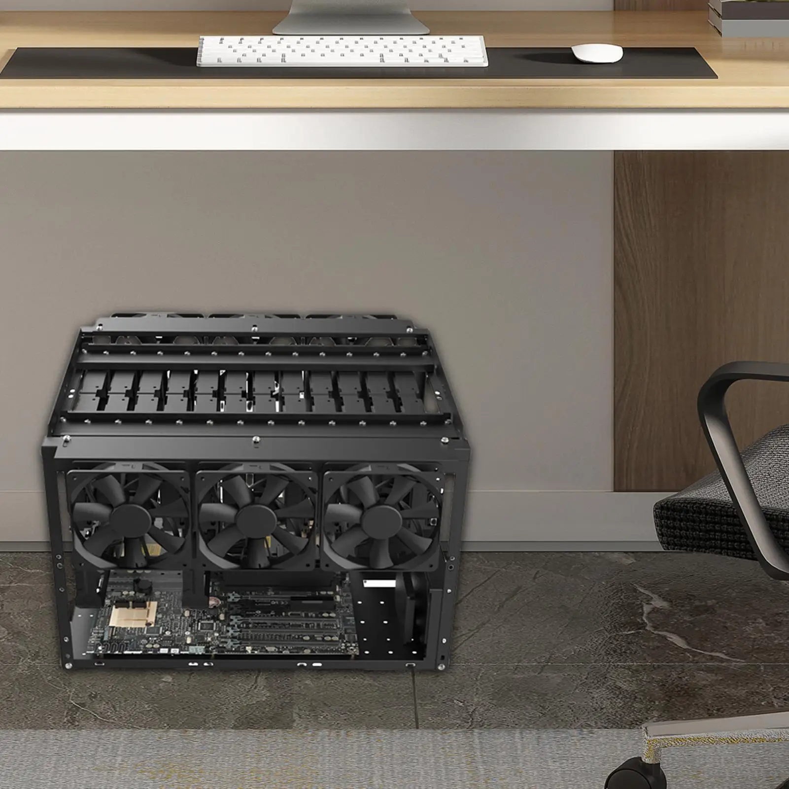 Open stackable hard drive rack supports EATX motherboard with 24 mechanical hard drive chassis PC Frame Computer Case